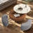 Lift-Top Extendable Frame Coffee Table Included 3 Stools，Round Coffee Table with Storage