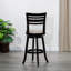 Tabouret pivotant à dossier en X de 30 po, siège en cuir vieilli-446920022-446920020