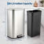 Poubelle à pédale en acier inoxydable 8,0 gallons avec couvercle à fermeture en douceur-125806908-125806907