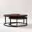 Banvra 2-piece Round Nesting Tables Modern Wood Gray & Black Round Nesting Coffee Table for Living Room-677386095