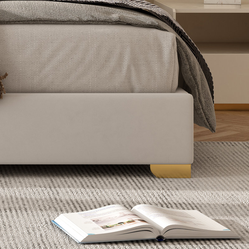Valmar Morden Tufted Golden Platform Bed | Wayfair