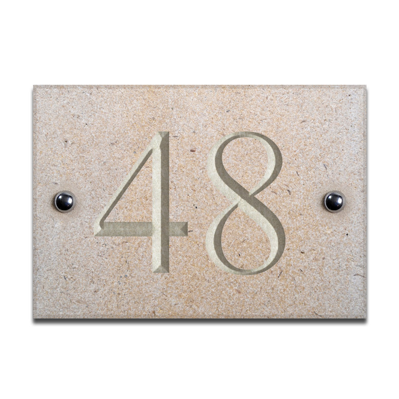 Chebanse 10cm H Stone House Number, 48, White