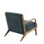 Chaise longue en bois massif avec coussin sarcelle et finition Mid-Century avec structure de revêtement texturée-1859454327