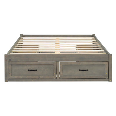 Lit plateforme avec 6 tiroirs de rangement