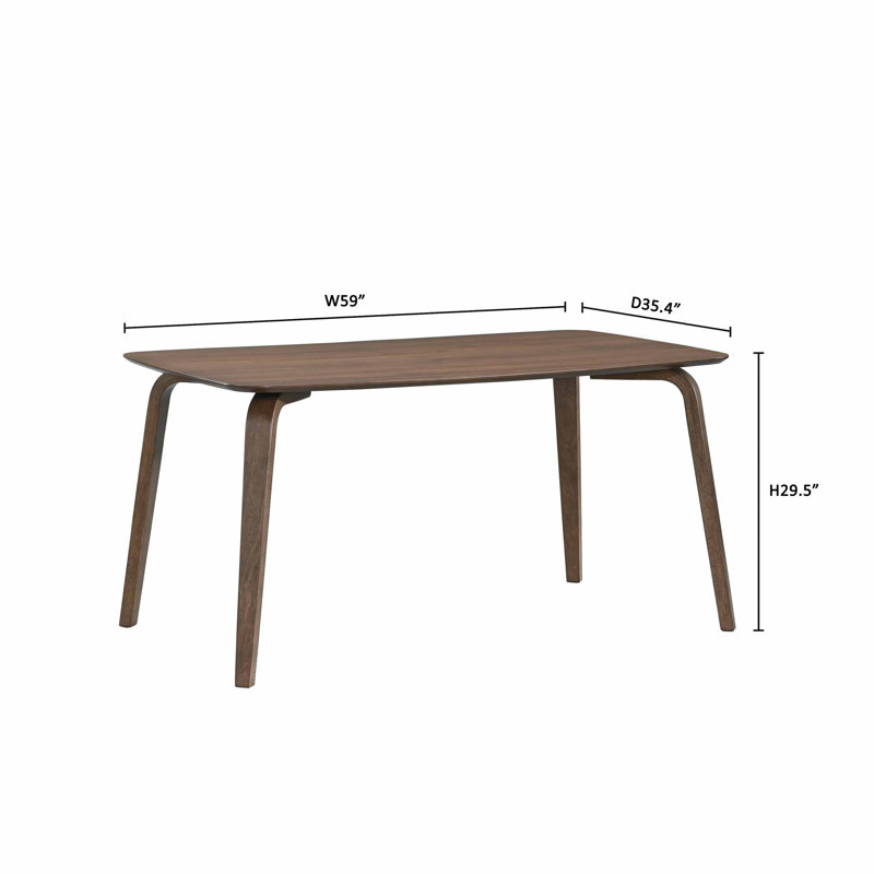Nova Curved-Leg Scandinavian Dining Table, Walnut