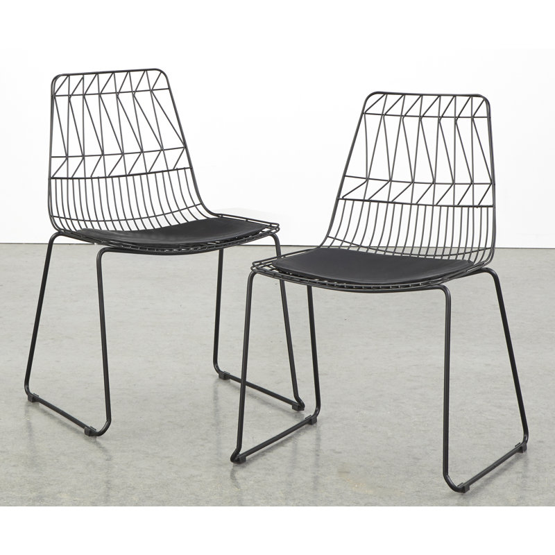 Lillian 17.5'' H Faux Leather Upholstered Metal Side Chair