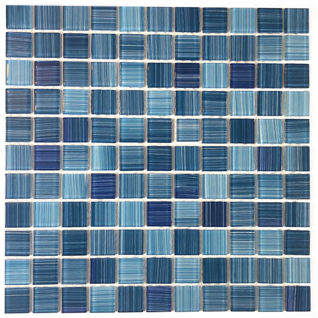 Alezio 1" x 1" Glass Grid Mosaic Wall & Floor Tile NovoTileStudio 