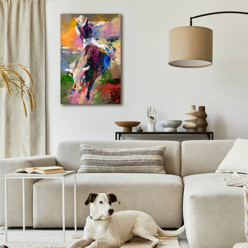 «Bull Rider» par Richard Wallich, H 36 po x l 24 po x P 0,2 po