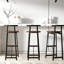 Ensemble de 3 tabourets de bar, hauteur comptoir. Noir et brun noyer Conception ergonomique confortable. Fabrication en métal, capacité de 220 lb. Polyvalent pour les espaces variés. Look moderne. Assemblage facile-1130324078
