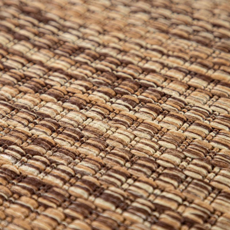 Tapis intérieur / extérieur tissé à plat Iyana , Rond 6 pi 7 po