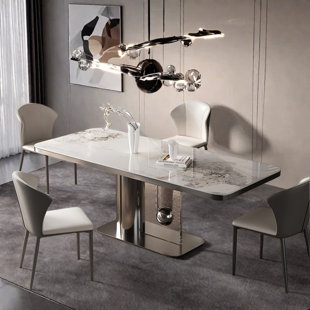 Modern light luxury rectangular table and chair