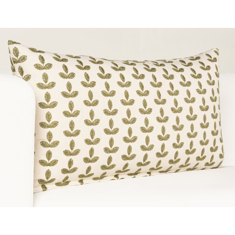Coussin Birch Lane Trillium, Polyester, Vert floral
