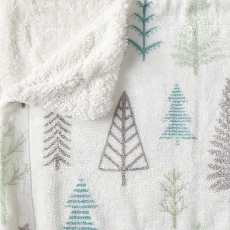 Couverture sherpa ultra douce et moelleuse, Grand, Pale Blue Snowflake