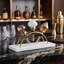 Ensemble de 3 bouchons de bouteille en marbre et métal avec support, accessoires de bar à cocktails, coffret-cadeau inclus. Finitions en or et blanc.