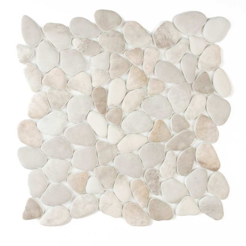 Huron Glass Pebbles Mosaic Tile, Earth Mix