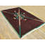 Tapis chocolat antique en laine Art Deco