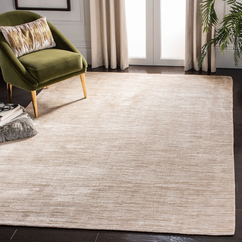 Tapis beige tissé à la main Mcelroy, Rectangle 8 pi x 10 pi