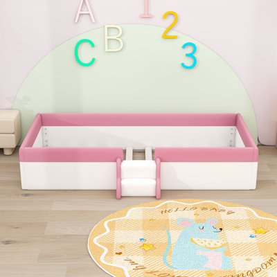 Upholstered Daybed with Guardrails and Stairs