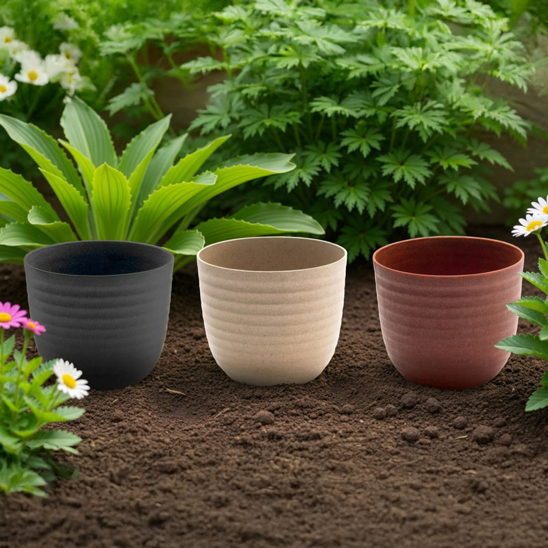 6" Matera Round Planter Eco-Friendly Asstd - Set Of 3