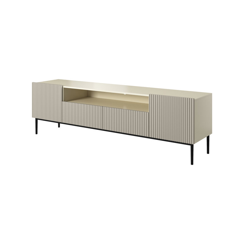 Alissone Unfinished TV Stand for TVs up to 55", Cream/Black
