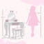 Mariel Kids Dressing Table with Mirror and Stool Ages 3-6 White and Pink