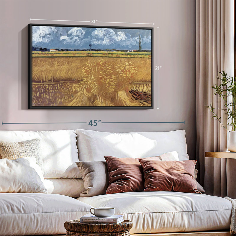 «Wheatfield with Sheaves Wall Art», H 21 po x l 31 po