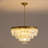 24" Modern Round Crystal Chandelier Gold