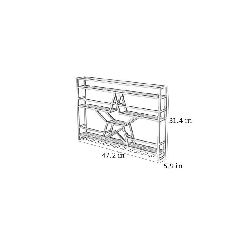 Namiko, H 31,4 po x l 47,2 po x P 5,9 po, Noir, noir, noir, noir