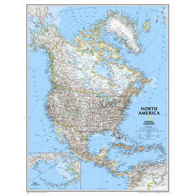 Carte murale classique de l'Amérique du Nord