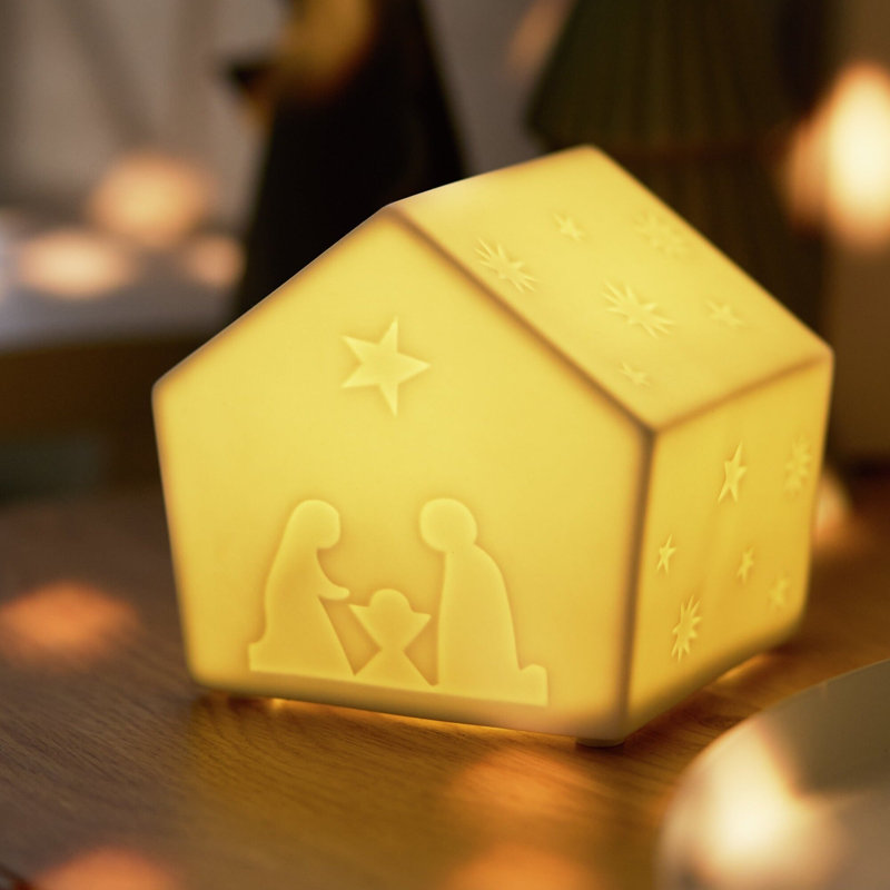 Lampe décorative de Noël en porcelaine à DEL Nativité