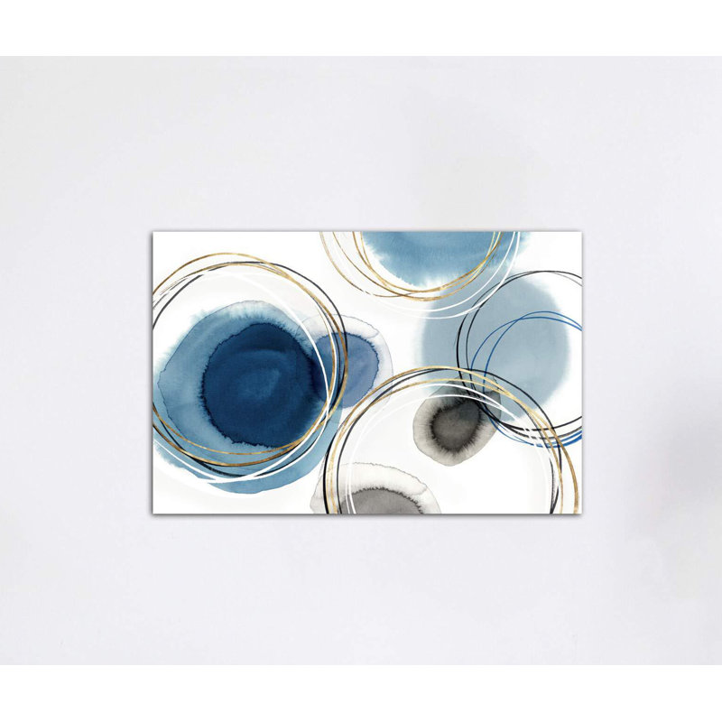« infinity indigo i » par isabelle z-reproduction d’art, H 26 po x l 40 po x P 1,5 po, Toile tendue