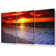 Red Ocean Shoreline Canvas 3 Panel Set