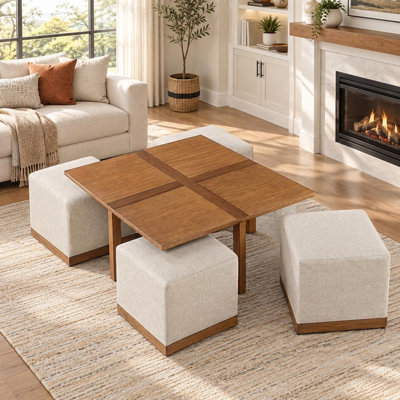 Solid Wood Top Nesting Cocktail Table