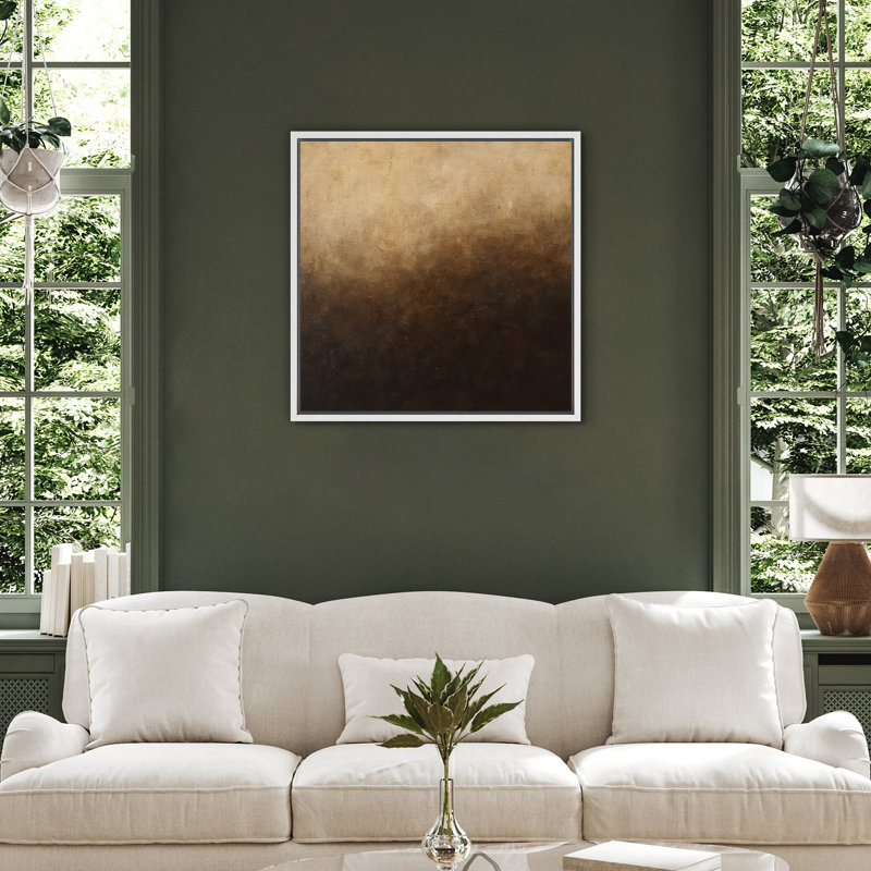 Reproduction de paysage abstrait encadrée sur toile murale pour décor de salon, H 24,8 po x l 24,8 po, Blanc