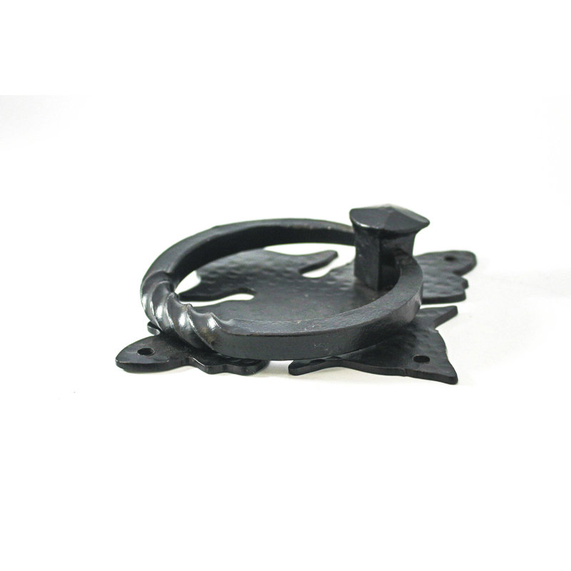 Heurtoir de porte en fer forgé à la main, Noir mat