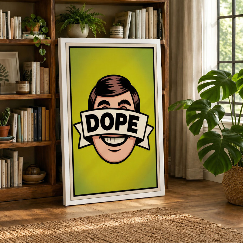 Dope Face Pop Art - Wrapped Canvas, 24x16 - 61.0 x 40.6 cm, Terracotta Border