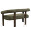 Causeuse ronde avec accoudoirs (vert et brun)