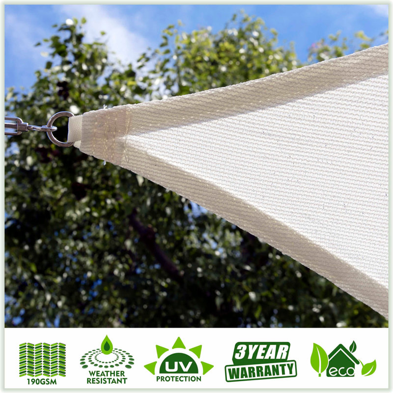 Toile d'ombrage en tissu Colourtree Triangle Sun, Blanc, 10 pi x 10 pi x 10 pi
