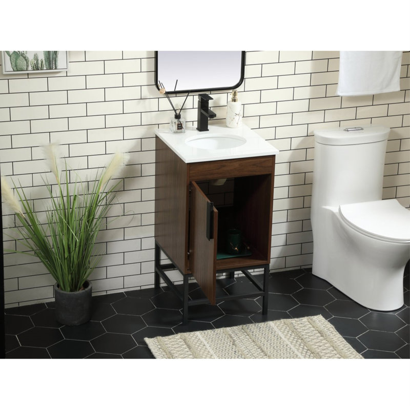 Ensemble de meuble-lavabo simple 18 po Eugene, Noyer