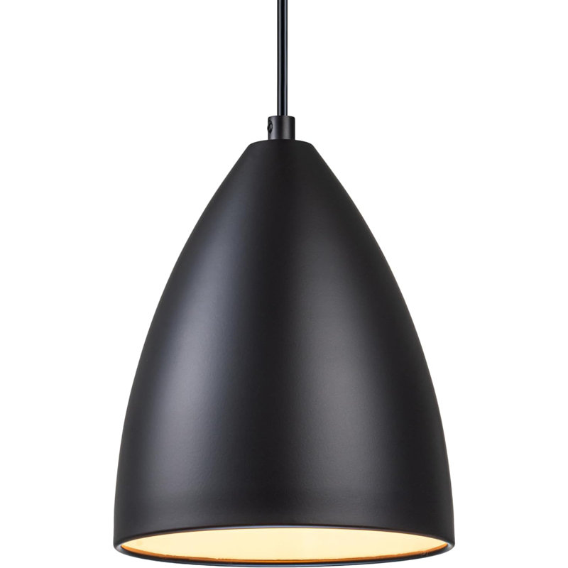 #61175-03-1,Adjustable 1LT Indoor Pendant,Metal Matte inside.7"Wx9"H., Black