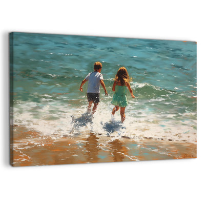  Art mural plage, océan côtier, photos de plage pour le salon, art mural sur toile plage paysage, art côtier pour les murs, photos de l'océan, art mural grande plage prêt à accrocher 36 po x 48 po