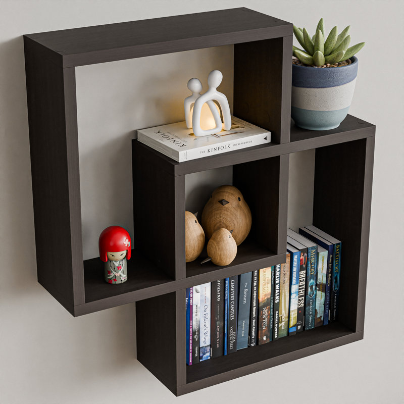 Tablette de rangement décorative en bois massif Kubby 11.1, Brun