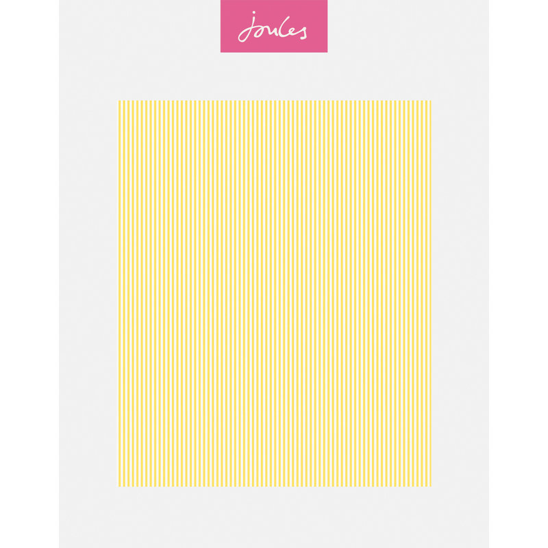 Joules Country Critters Ticking Stripe Lemon Wallpaper