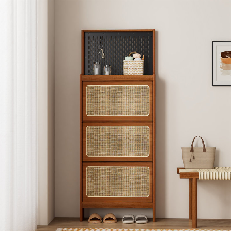 Rattan Shoe Cabinet For Entryway