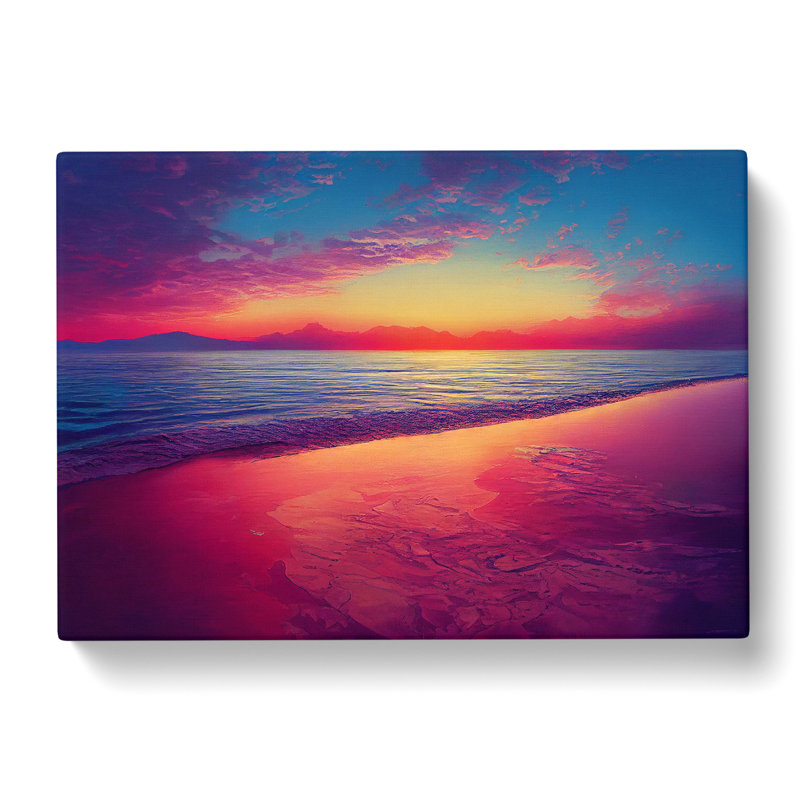 Dreamlike Ocean Sunset - Wrapped Canvas, 50cm H x 76cm W x 3cm D