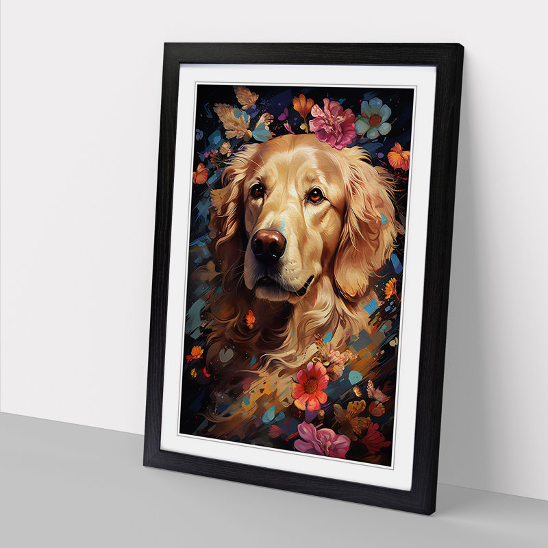 Golden Retriever Modern No.3 - Framed Print