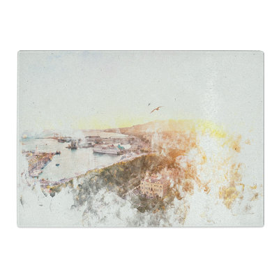 Tempered Glass Malaga Skyline in Spain Chopping Board