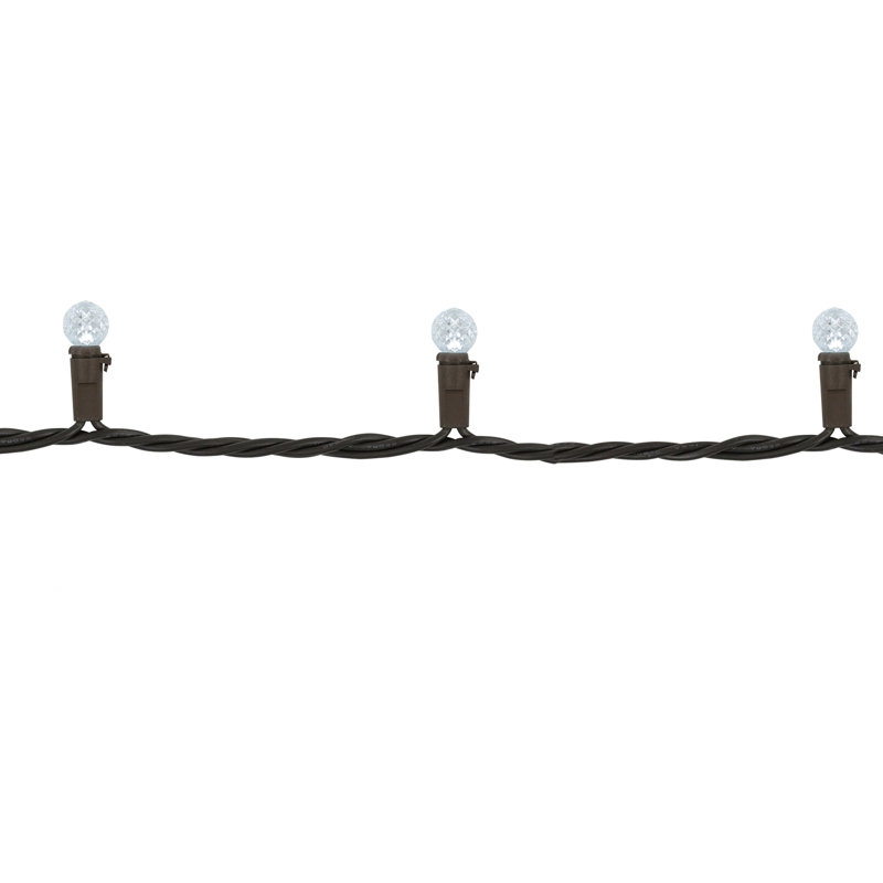 LED G12 Berry Christmas Lights - 16' Brown Wire - 50 Ct, Pure White
