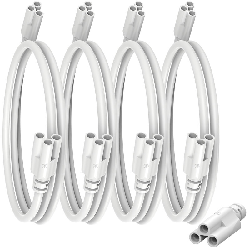 4 lumières à 3 broches T8 avec lumière, H 24 po x l 0,2 po x P 0,2 po