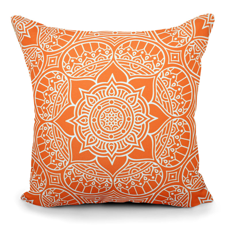 Coussin intérieur/extérieur Floral, Orange